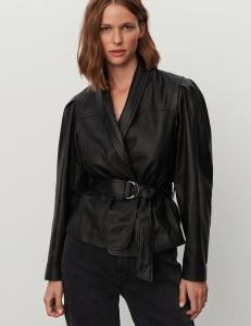 2ND ELORA DAILY LEATHER JACKET METEORITE BLACK 2ND DAY