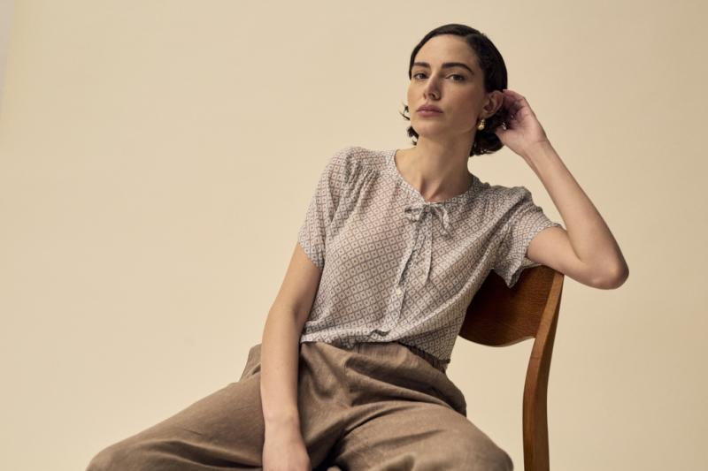 LILO BLOUSE SHORT SLEEVE WHITE PATTERN STENSTRÖMS