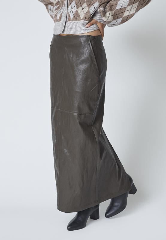GITTCC FLOOR SKIRT DARK BROWN CO'COUTURE