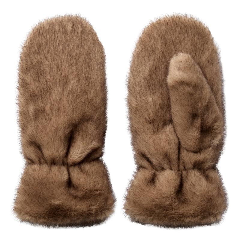 ISABELCC FUR MITTEN WALNUT CO'COUTURE