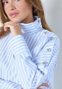 DEVINCC ASYMCC BUTTON BLOUSE BLUE CO'COUTURE