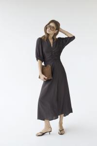 HERACC SS PUFF DRESS DARK BROWN CO'COUTURE