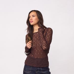 BARNACC O-NECK BLOUSE DARK BROWN CO'COUTURE