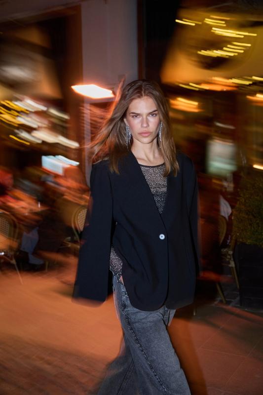 VOLACC CAPE BUTTON BLAZER BLACK CO'COUTURE