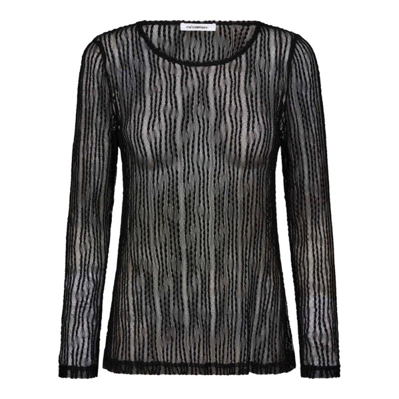 BARBCC TURTLENECK BLOUSE BLACK CO'COUTURE