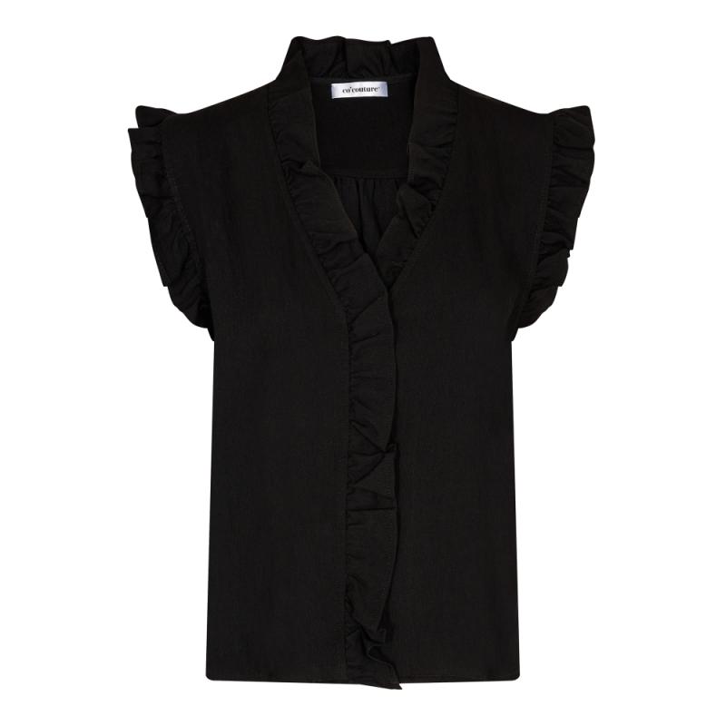 SUEDACC FRILL TOP BLACK CO´COUTURE