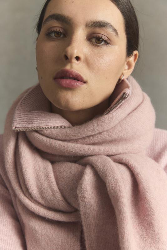KNIT SCARF SOLID LIGHT PINK STENTRÖMS