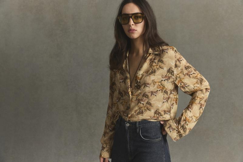 SIRI SHIRT LIGHT BROWN PATTERN STENSTRÖMS