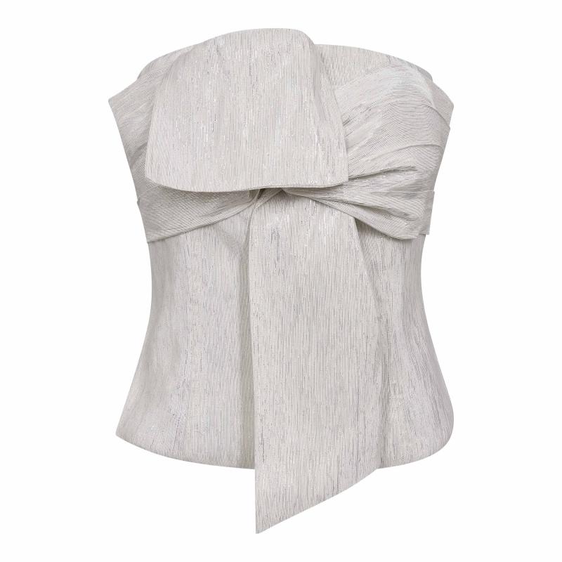 BIACC KNOT TUBE TOP SILVER CO'COUTURE