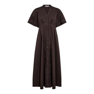 POPPYCC EMB PLEAT DRESS PALE DARK BROWN CO'COUTURE