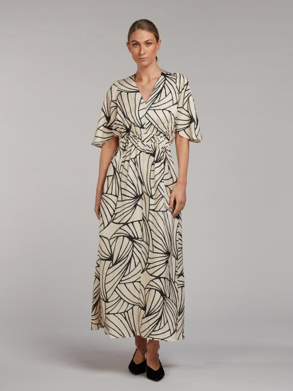 LEONORA DRESS LIGHT BEIGE PATTERN STENSTRÖMS