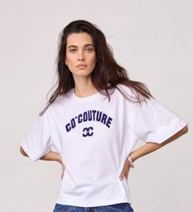 ZENGACC TEE O-NECK WHITE-BLUE CO'COUTURE