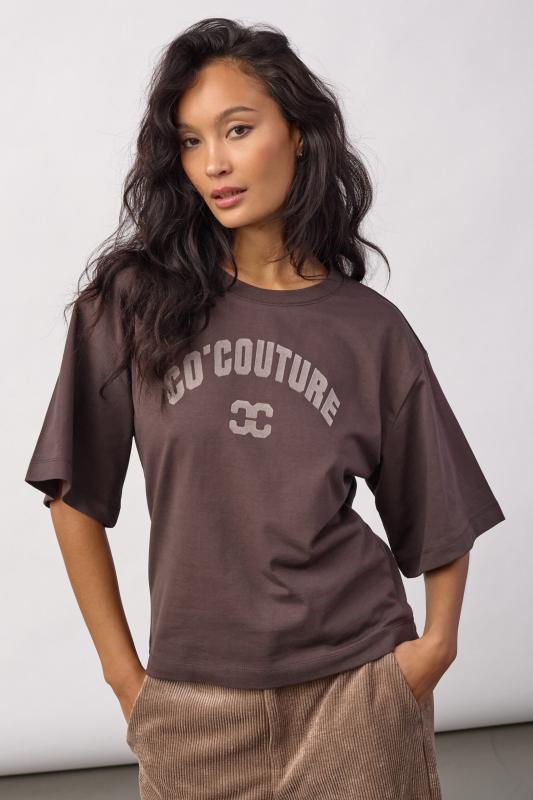 ZENGACC TEE O-NECK DARK BROWN CO'COUTURE