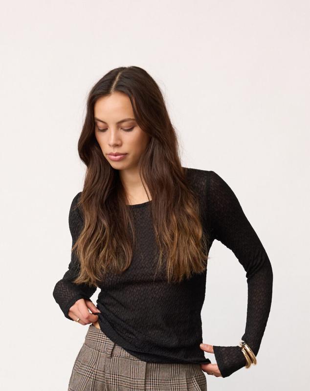 SVALACC O-NECK BLOUSE BLACK CO'COUTURE