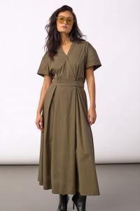 ELARACC SS WRAP DRESS OLIVE CO'COUTURE
