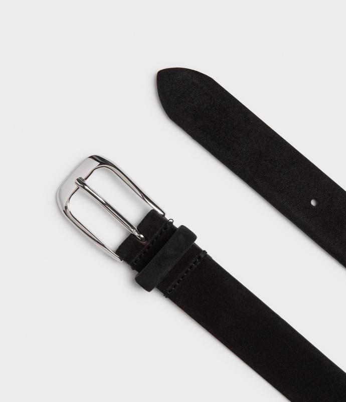 PAROW SUEDE BELT BLACK SADDLER