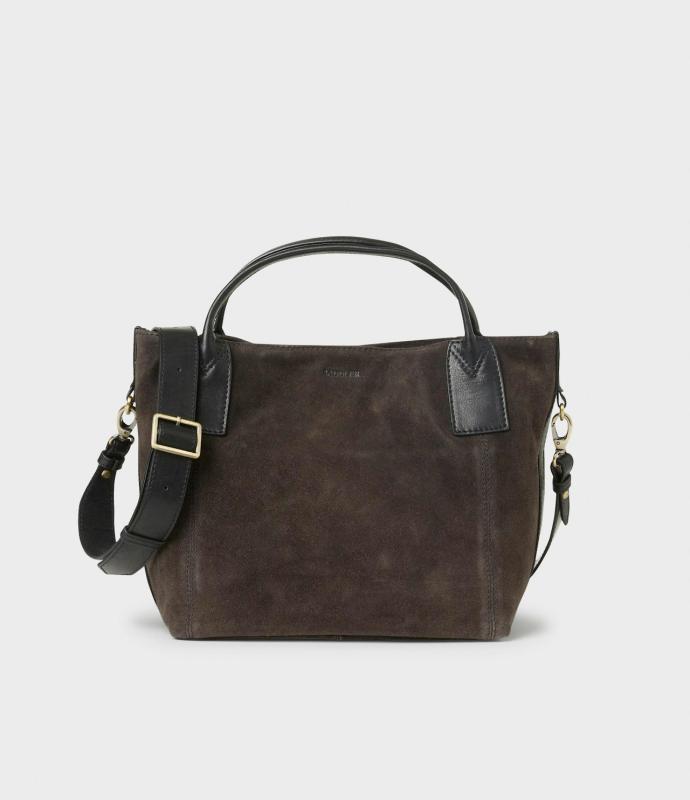 INÉS MINI TOTEBAG DARK BROWN SADDLER