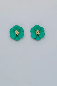 FLOWER SMALL EARRINGS STRONG GREEN BOW19