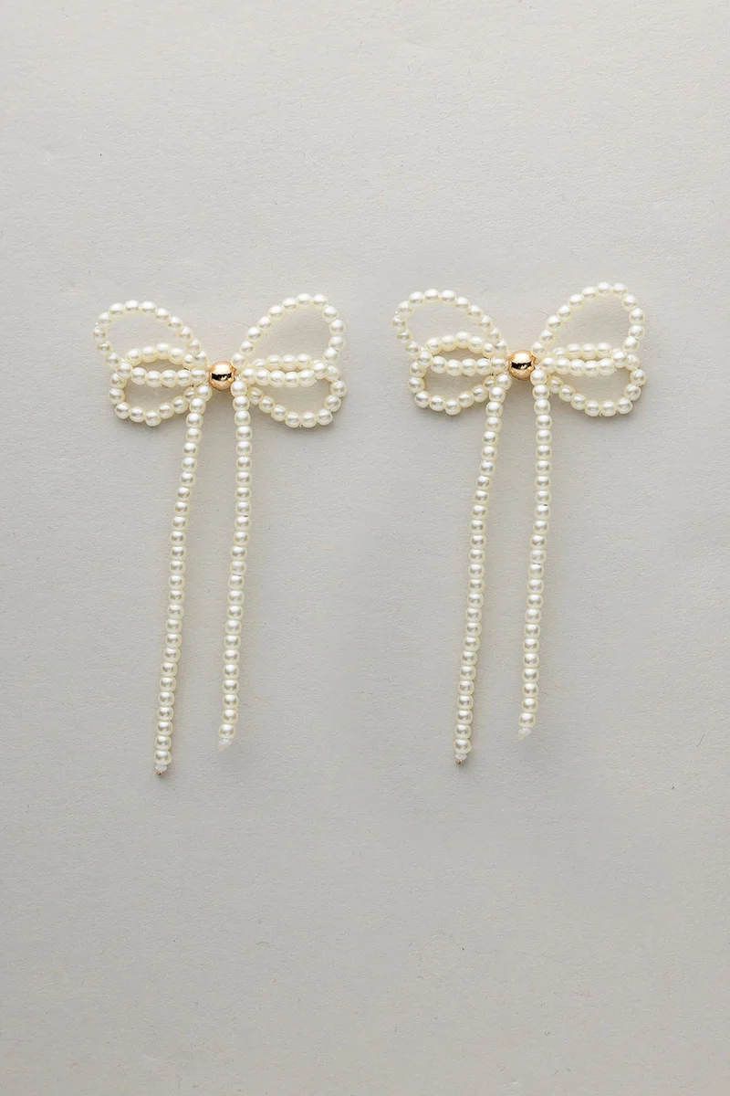 PEARL BOW EARRINGS BOW19
