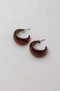 HOOP EARRINGS BROWN BOW19