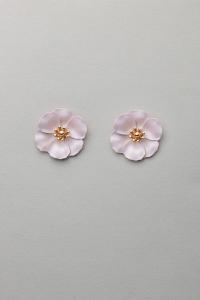 FLOWER SMALL EARRINGS MAT PEARL PINK BOW19