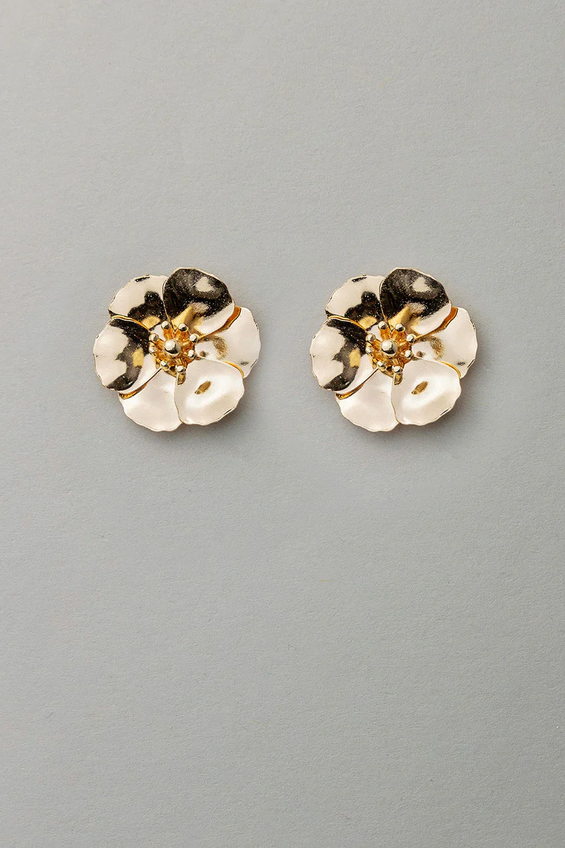 FLOWER SMALL EARRINGS GOLD BOW19