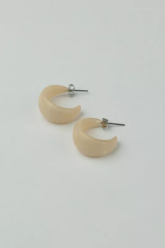 HOOP EARRINGS BEIGE BOW19