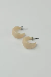 HOOP EARRINGS BEIGE BOW19