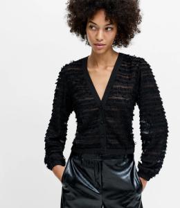 ALANA TEXTURED CHIFFON BLOUSE BLACK FRENCH CONNECTION