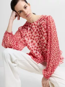 POPPY EMMA SEMI SHEER TOP RED MULTI FRENCH CONNECTION