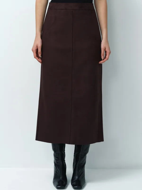 LANEY SUEDETTE SKIRT MOCHA BROWN FRENCH CONNECTION