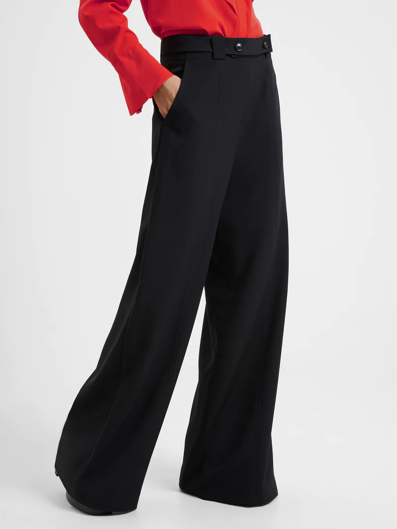 ECHO CREPE FULL LENGTH TROUSERS BLACK FRENCH CONNECTION