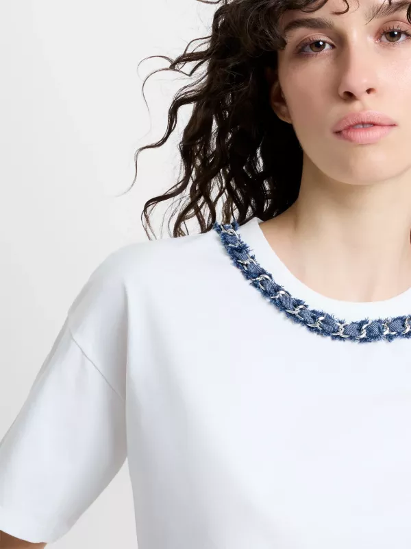 ALIYANA JERSEY SS TEE LINEN WHITE FRENCH CONNECTION