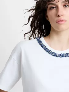 ALIYANA JERSEY SS TEE LINEN WHITE FRENCH CONNECTION