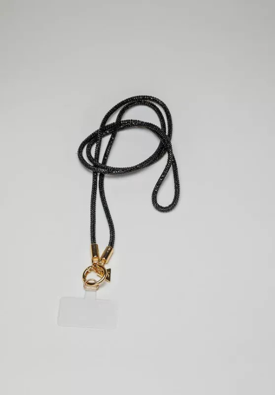 CARRIE PHONE STRAP THIN BLACK BOW19