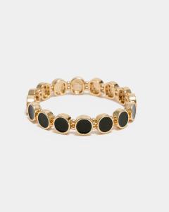 AVA PETITE ELASTIC BRACELET GOLD W BLACK BOW19