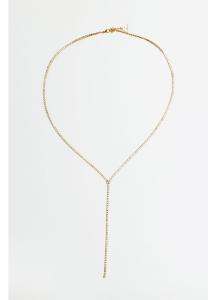 STRASS LONG NECKLACE GOLD CLEAR BOW19