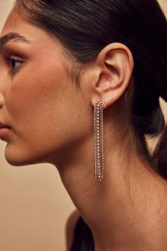 STRASS EARRINGS PARIS GOLD BOW19