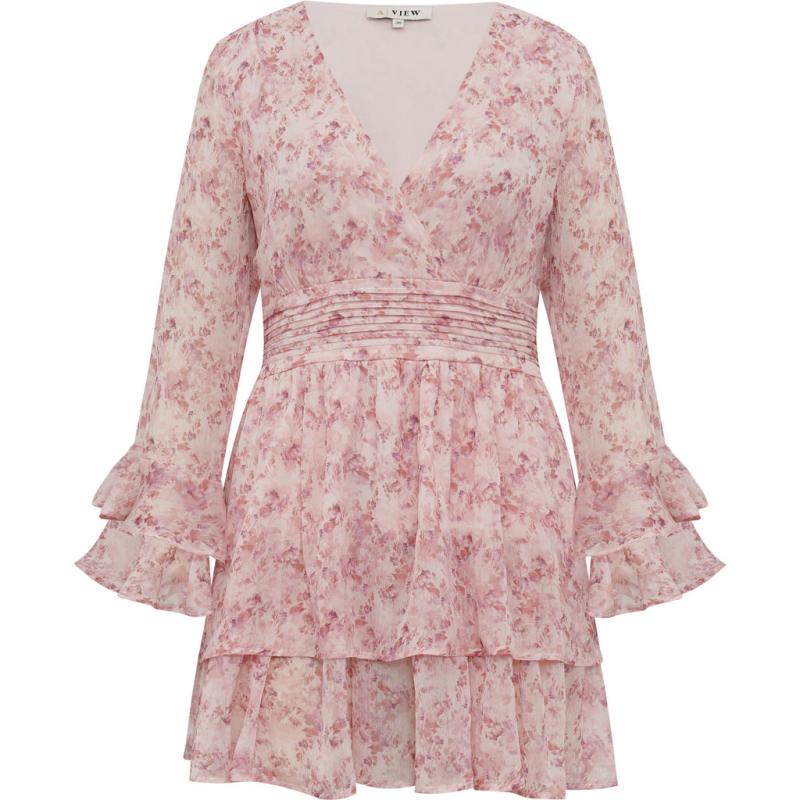 FLORELLA SHORT DRESS ROSE/PINK A-VIEW