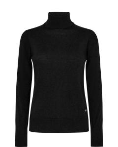 MMRELENA HIGHNECK KNIT POLO BLACK MOSMOSH