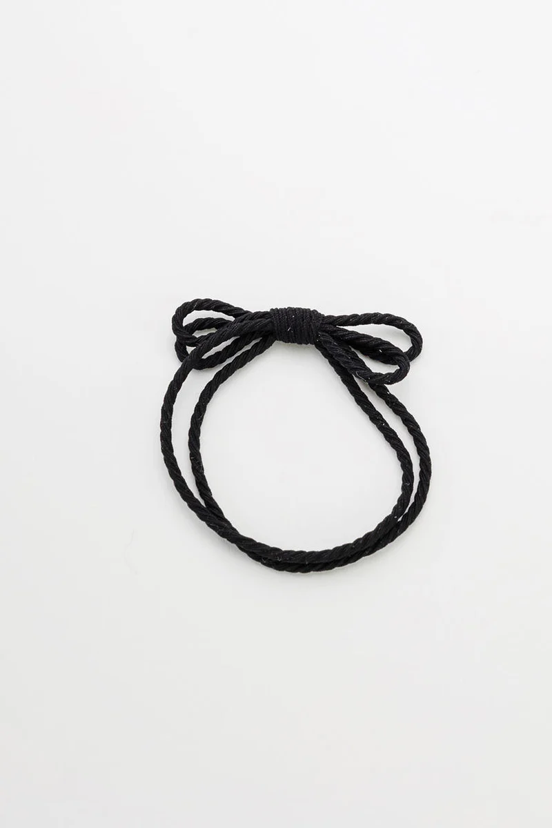 BOW ELASTIC HAIRBAND BLACK BOW19