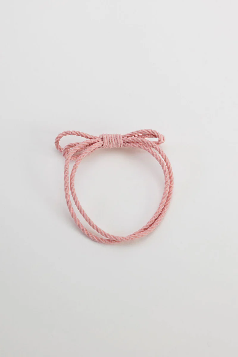 BOW ELASTIC HAIRBAND LIGHT PINK BOW19