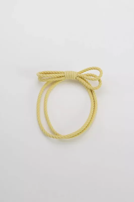 BOW ELASTIC HAIRBAND LIGHT YELLOW BOW19