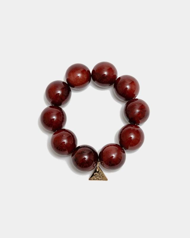 BOLD PEARL BRACELET BURGUNDY BOW19