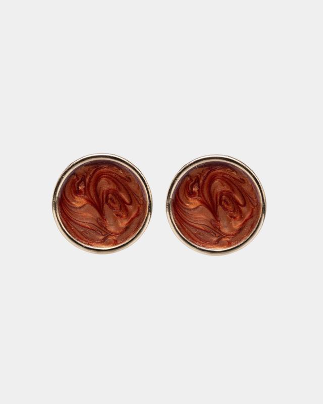 AVA PEARL EARRINGS PEARL COGNAC BOW19