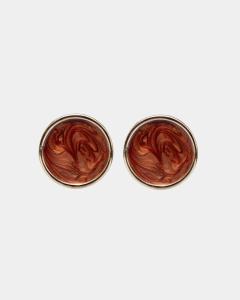 AVA PEARL EARRINGS PEARL COGNAC BOW19