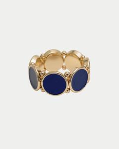 AVA ELASTIC BRACELET GOLD W DARK BLUE BOW19