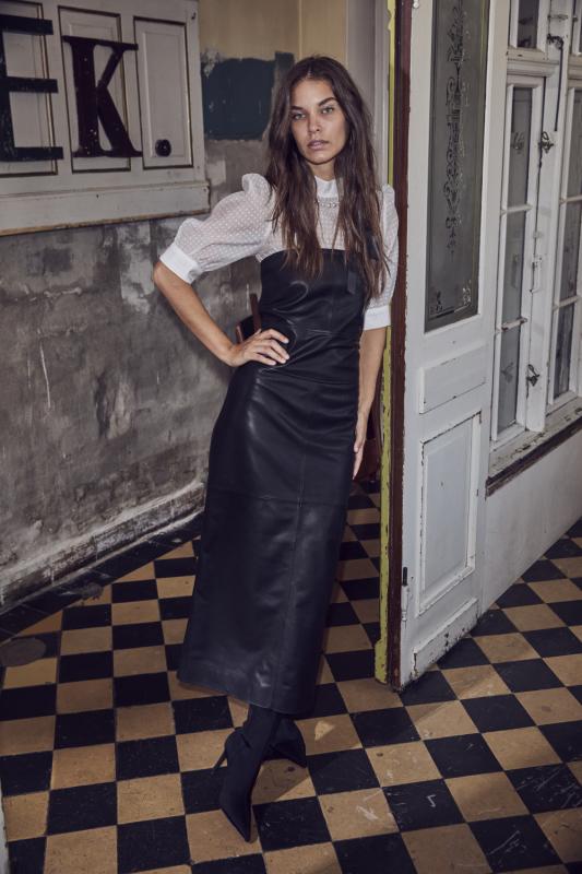 PHOEBECC LEATHER TUBE DRESS BLACK CO´COUTURE