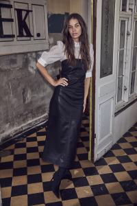 PHOEBECC LEATHER TUBE DRESS BLACK CO´COUTURE