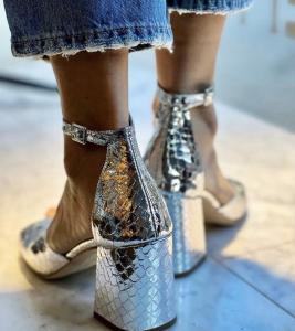 RIHANNA HEELS VIPERO ARGENTO ALBERVILLE